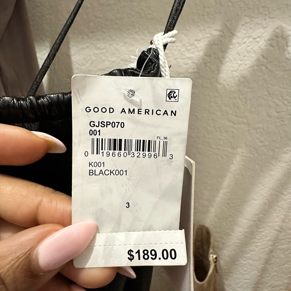 Good American Black Faux Leather Outfit | SOLD OUT in stores! - Picture 4 of 10